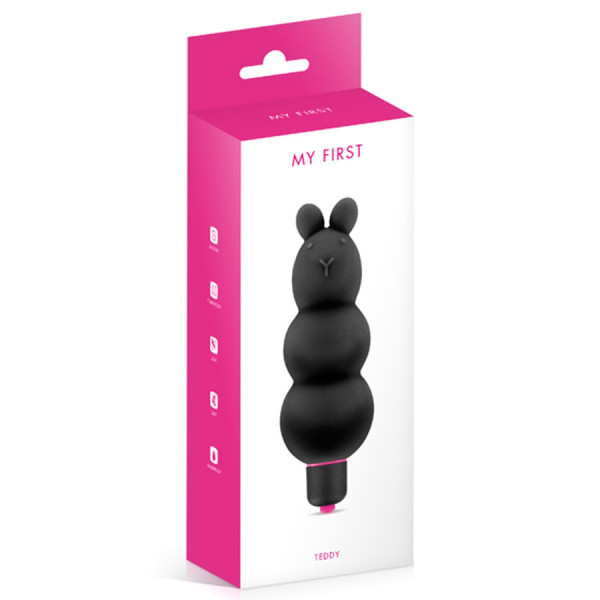 Vibromasseur stimulateur noir 7 vitesses silicone waterproof 